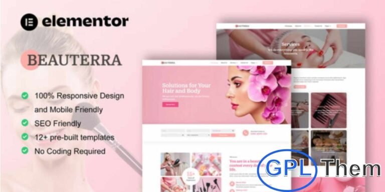 Beauterra – Makeup Artist & Beauty Salon Elementor Pro Template Kit Beauterra is a premium Elementor Pro Template Kit crafted for makeup artists, beauty salons, and spa service websites. Featuring a clean, modern, and elegant design, it allows you to build a professional online presence without coding.