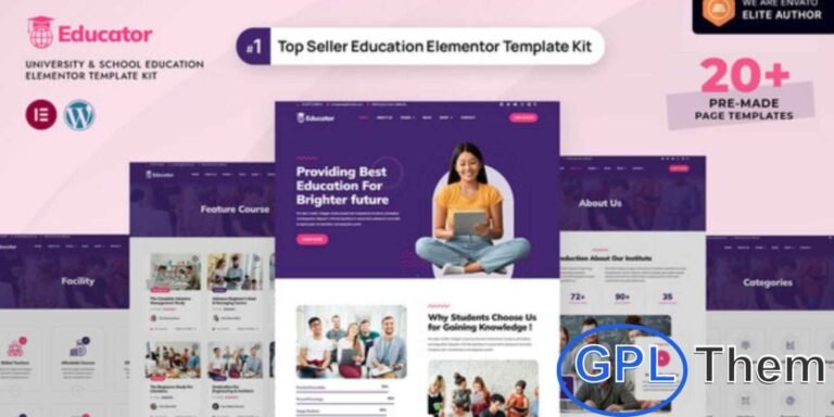 Educator – University & School Education Elementor Template Kit The Educator – University & School Education Elementor Template Kit is a powerful solution designed for creating professional education websites with ease.