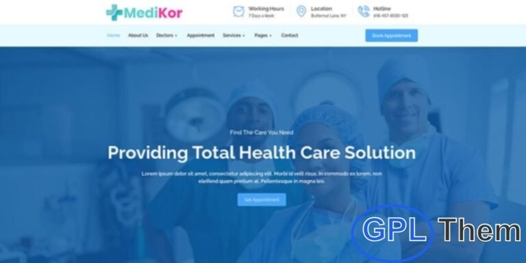 Medikor – Medical & Healthcare Elementor Template Kit Medikor is a modern Elementor Template Kit designed for healthcare providers, medical clinics, hospitals, and wellness centers. Featuring a clean, professional, and fully responsive design, it allows you to showcase medical services, staff, facilities, and treatments effectively.