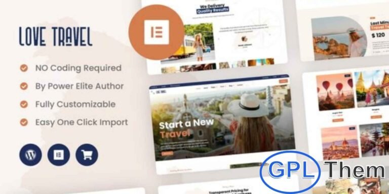 TravelTour – Travel & Booking Elementor Template Kit TravelTour is a professional Elementor Pro Template Kit designed for travel agencies, tour operators, and online booking websites.