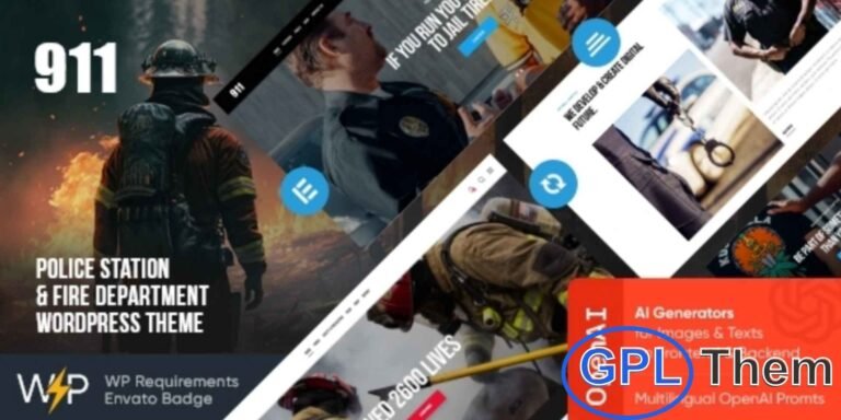 911 – Police & Fire Department WordPress Theme The 911 WordPress Theme is a modern and fully responsive solution designed for police, fire departments, rescue services, and security organizations.