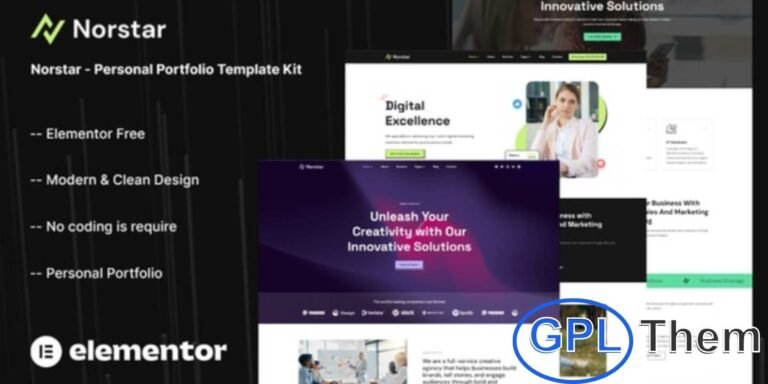 Norstar – Personal Portfolio Elementor Template Kit Norstar is a modern and versatile Elementor Template Kit designed for personal portfolios, creative professionals, and agencies. With a clean and professional layout, it helps showcase your work, projects, and creative ideas in an eye-catching way.