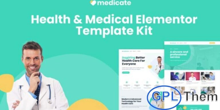 Medicate – Health & Medical Elementor Template Kit Medicate is a professional Elementor Template Kit designed for healthcare and medical websites. Featuring 18 pre-built templates, it allows you to quickly and efficiently create a fully responsive, user-friendly, and visually appealing website.
