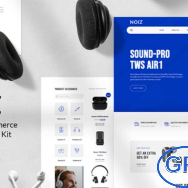 Noiz – Audio Store WooCommerce Elementor Template Kit Noiz is a modern WooCommerce Elementor Template Kit designed for audio stores, electronics shops, and gadget retailers. Perfect for online stores selling headphones, speakers, headsets, and tech accessories, it offers a clean and contemporary design with a sleek gadget-inspired style.