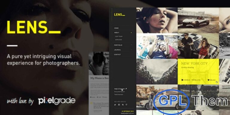 Lens – Photo-Oriented WordPress Theme for Storytellers Lens is a beautifully crafted WordPress theme designed for photographers, bloggers, scrapbookers, and writers who love telling stories through images. With its clean and modern design, this photo-oriented theme puts your visuals at the center of attention while complementing them with engaging text.