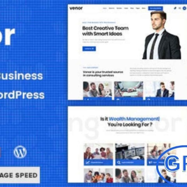 Venor – Business Consulting WordPress Theme Venor is a powerful Business Consulting WordPress theme crafted to help you build a professional online presence with ease. Designed for consultants, corporate firms, financial advisors, and business agencies, this theme delivers a clean and modern layout that inspires trust. With its responsive design, Venor ensures your website looks perfect on all devices and browsers.
