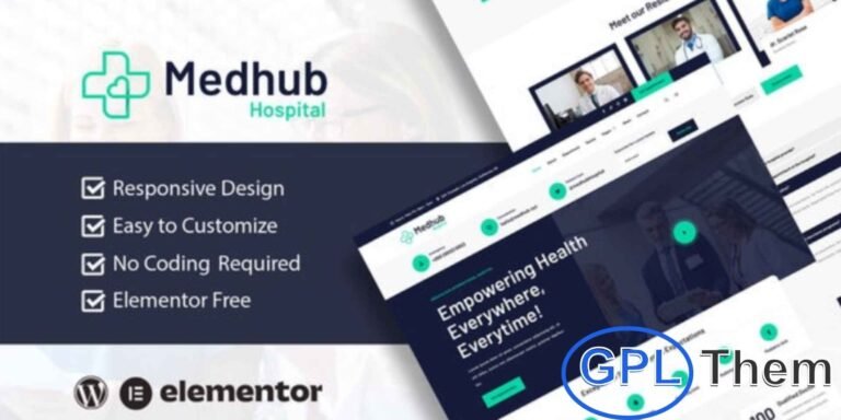 MedHub – Hospital & Medical Elementor Template Kit MedHub is a modern Elementor Template Kit designed for hospitals, clinics, medical services, and healthcare professionals. Featuring a clean, professional layout, it is perfect for creating websites for doctors, dentists, clinics, and healthcare facilities.