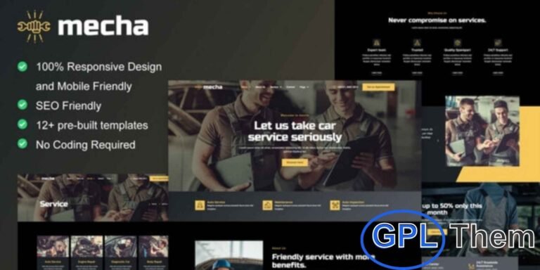 Mecha – Car Repair & Auto Service Elementor Template Kit Mecha is a modern Elementor Template Kit designed for car repair shops, auto service centers, and automotive businesses. Featuring a clean, professional, and fully responsive design, it allows you to showcase services, repairs, and offers effectively.