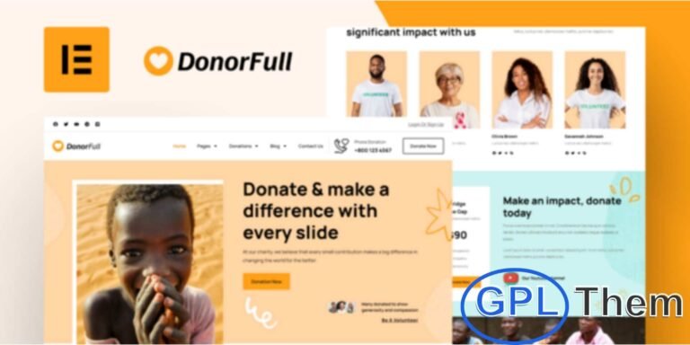 DonorFull – Charity & Donation Elementor Pro Template Kit DonorFull is a professionally designed Elementor Pro Template Kit created for charity, fundraising, and donation websites. It comes with a complete set of modern and responsive templates tailored for non-profit organizations, NGOs, foundations, and fundraising campaigns.