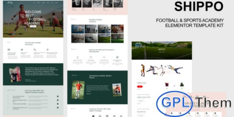 Shippo – Football & Sports Academy Elementor Template Kit Shippo is a modern Elementor Template Kit designed for football academies, cricket clubs, and all types of sports organizations. Perfect for athletes, trainers, coaches, and sports enthusiasts, it provides a professional platform to showcase programs, events, and services.