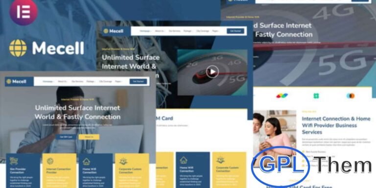 Mecell – Internet & Home WiFi Service Elementor Template Kit Mecell is a modern Elementor Template Kit designed for internet service providers, home WiFi businesses, and broadband service companies.
