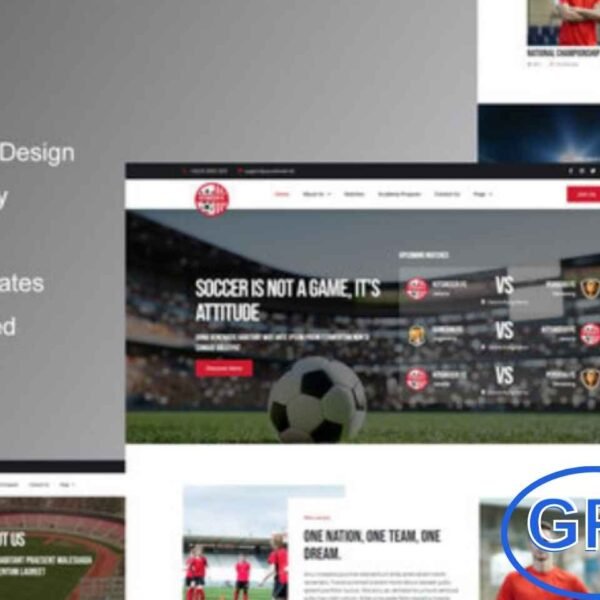 KitSoccer – Football Team & Sports Elementor Template Kit KitSoccer is a modern Elementor Template Kit designed for football teams, sports clubs, academies, and fan communities. This kit includes 12+ pre-built templates with a clean, professional, and visually appealing design.