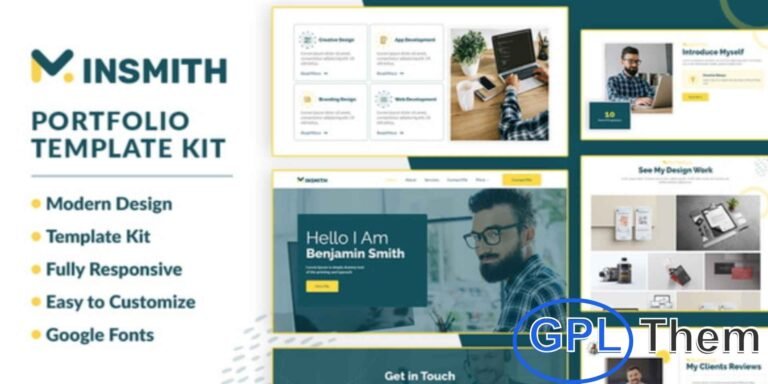 Minsmith – Portfolio Elementor Template Kit Minsmith is a modern and professional Elementor Template Kit designed for personal portfolios, freelancers, and creative professionals. With its clean layout and user-friendly design, it is perfect for showcasing skills, projects, and services in a visually appealing way.