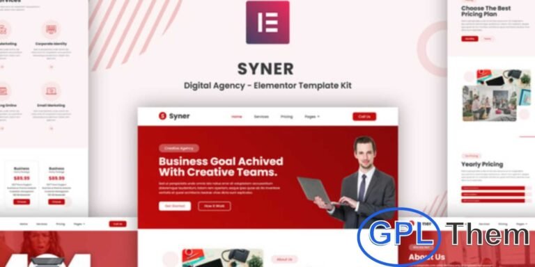 Syner – Creative Agency Elementor Template Kit Syner is a modern and clean Elementor Template Kit designed for creative agencies, marketing firms, and digital studios.