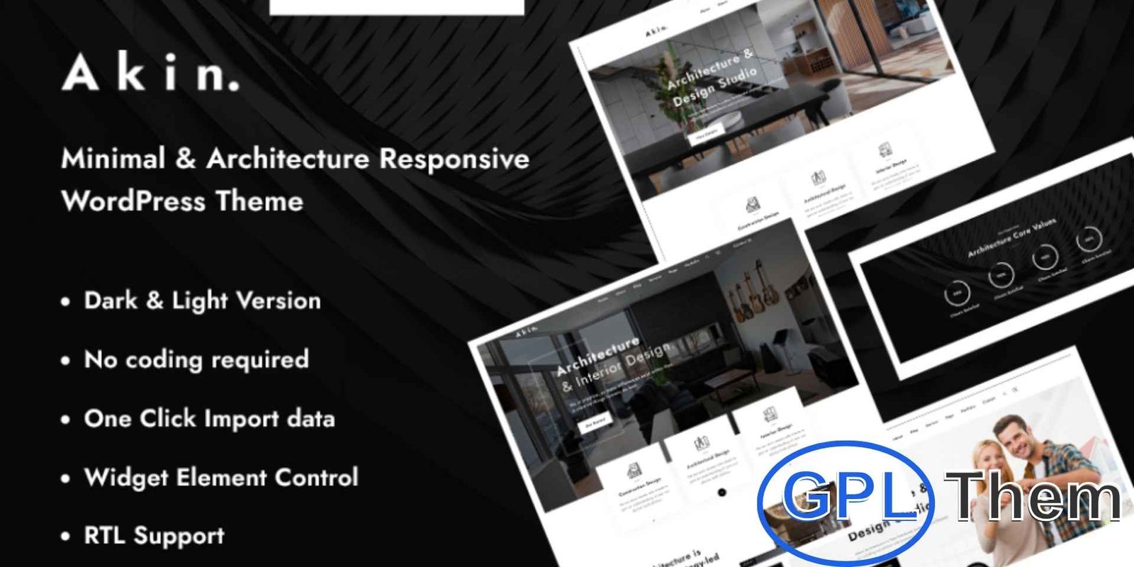 Akin – Minimal and Architecture Responsive WordPress Theme Akin – Minimal & Architecture Responsive WordPress Theme Akin is a modern and minimalist WordPress theme designed for architects, interior designers, and construction professionals. Its clean and elegant design helps showcase architectural projects, portfolios, and services with a professional online presence.