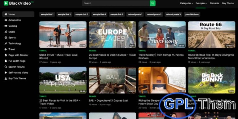 BlackVideo Pro – Responsive WordPress Video Theme BlackVideo Pro is a fully responsive and mobile-friendly WordPress theme designed for video-sharing websites. It allows you to easily publish and display videos from multiple sources, providing a seamless viewing experience for your audience. With a clean and modern design, BlackVideo Pro ensures your content looks professional on desktops, tablets, and smartphones.