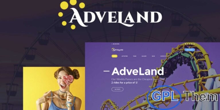 Adveland – Amusement Park Responsive WordPress Theme Adveland is a fully responsive and modern WordPress theme designed for amusement parks, theme parks, and entertainment venues. With multiple homepage layouts, blog formats, sidebar options, and customizable header and footer styles, it gives you full control to create a unique and engaging website.
