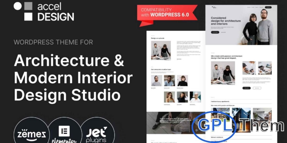 AccelDesign – Architecture & Modern Interior Design WordPress Theme AccelDesign is a modern WordPress theme crafted for architects, interior designers, and design studios. It provides a professional platform to showcase projects, portfolios, and services with style and elegance. The theme emphasizes visual appeal, allowing you to highlight your work through beautiful layouts, color schemes, and design details that leave a lasting impression on clients.