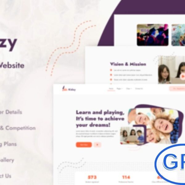 Kidzy – Elementary School & Preschool Elementor Template Kit Kidzy is a modern and fully responsive Elementor Template Kit designed specifically for kindergartens, preschools, daycare centers, and other child-focused websites. With its clean, vibrant, and unique design, Kidzy helps you create an engaging online presence that appeals to parents and caregivers.