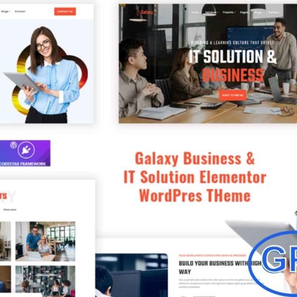 GalaxyPro – IT & Consulting WordPress Theme GalaxyPro is a modern, responsive WordPress theme built with Bootstrap and Elementor, ideal for startups, IT companies, consulting firms, digital agencies, and SEO agencies. Designed to showcase your services in design, development, and online marketing, GalaxyPro ensures a professional and polished online presence.