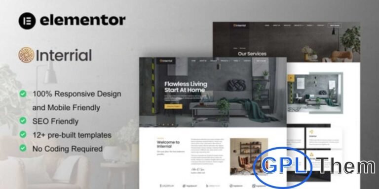 Interrial – Interior Design Service Elementor Template Kit Interrial is a stylish Elementor Template Kit designed for interior design service websites. Perfect for interior designers, architects, real estate agencies, and furniture businesses, this kit helps you create a stunning and professional online presence with ease.