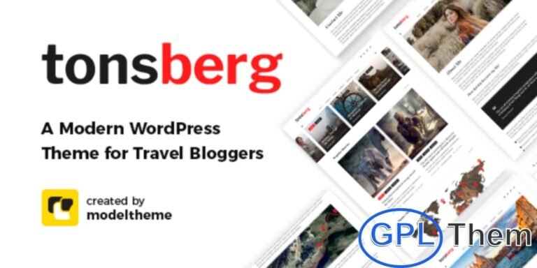 Tonsberg – Modern Travel Blog WordPress Theme Tonsberg is a beautifully designed Travel Blog WordPress theme created for travel bloggers, explorers, and storytellers who want to share their adventures online.