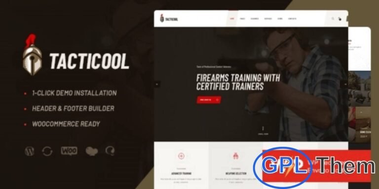 Tacticool – Shooting Range & Gun Store WordPress Theme Tacticool is a modern and powerful WordPress theme designed for shooting clubs, gun stores, firearms training schools, and shooting ranges. Perfect for showcasing your firearm classes, gun collections, and shooting events, this theme combines functionality with a sleek, professional design.