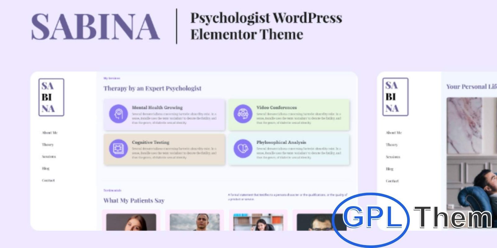 SABINA – Psychologist WordPress Theme SABINA – Psychologist & Therapist WordPress Theme SABINA is a modern and responsive WordPress theme designed specifically for psychologists, therapists, and counselors. Built with Elementor and the Power Pack plugin, this theme offers a wide range of customizable widgets, making it easy to create a professional and personalized website without any coding skills.