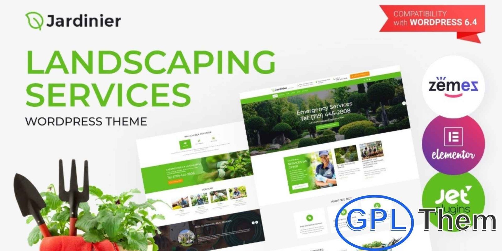 Jardinier – Landscaping Services WordPress Theme Jardinier – Landscaping & Gardening WordPress Theme Jardinier is a fully responsive WordPress theme designed for landscaping, gardening, and outdoor services. Its modern and versatile design allows you to create a fresh and unique website tailored to your business needs. With multiple layouts, customizable headers and footers, and various post formats, Jardinier offers almost unlimited flexibility to showcase your services and portfolio.