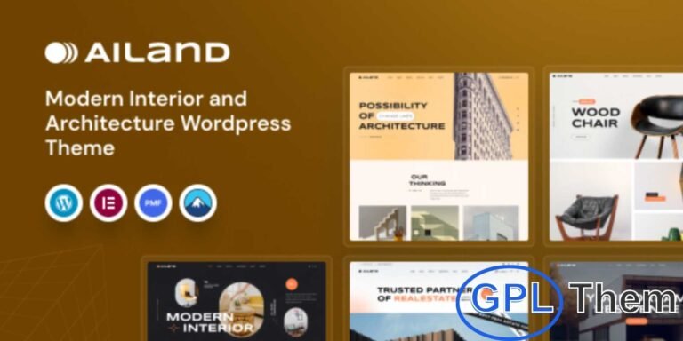 Ailand – Interior & Architecture WordPress Theme Ailand is a modern WordPress theme crafted for interior designers, architects, and creative agencies. Designed to showcase projects and services with elegance, it transforms your portfolio into a visually stunning online experience. The theme features fully responsive layouts, ensuring your website looks perfect on desktops, tablets, and mobile devices.