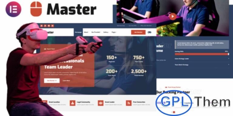 Master – eSports Team & Gaming Community Elementor Template Kit Master is a modern Elementor Template Kit designed for eSports teams, gaming communities, and online gaming organizations. Featuring clean and professional layouts, it includes a collection of ready-to-use templates that are fully responsive and easy to customize with Elementor.