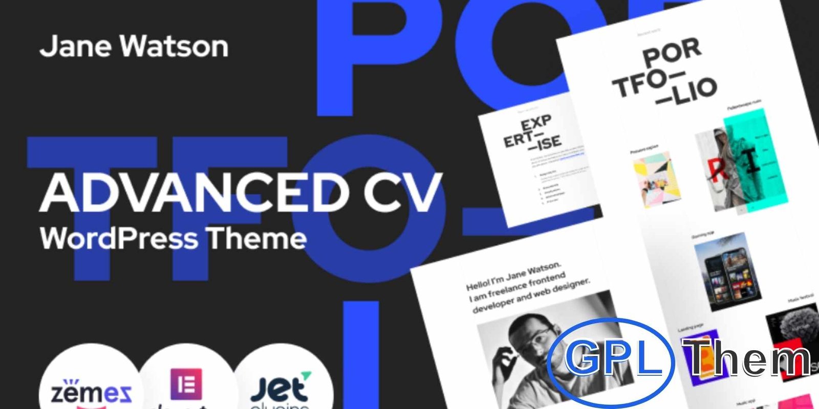 Jane Watson – Advanced And Reliable CV WordPress Theme Jane Watson – Professional CV & Resume WordPress Theme Jane Watson is a modern and reliable WordPress theme designed for creating professional CVs, resumes, and personal portfolios. Perfect for both beginners and experienced users, this theme allows you to showcase your skills, experience, and projects effectively.