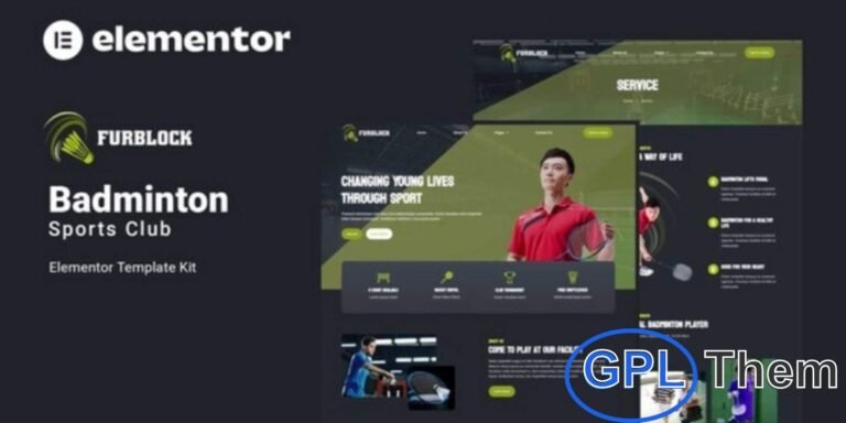 Furblock – Badminton Club Elementor Template Kit Furblock is a modern Elementor Template Kit designed specifically for badminton clubs, sports academies, and fitness centers. With its clean and professional design, this kit helps you showcase your club activities, training programs, events, and membership options with ease.