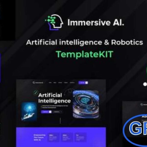ImmersiveAI – Robotics & Artificial Intelligence Elementor Template Kit ImmersiveAI is a modern Elementor Template Kit designed for Robotics and Artificial Intelligence websites. With its futuristic design and advanced features, this kit is ideal for businesses in AI, machine learning, automation, and robotics industries.