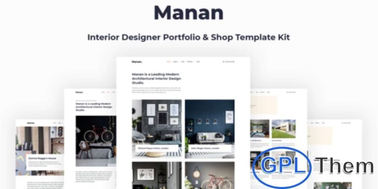 Manan – Interior Designer Elementor Template Kit Manan is a modern and minimalist Elementor Template Kit designed for interior designers, architects, and creative studios. Perfect for building portfolios and online shops, it offers a clean, professional, and visually appealing design.
