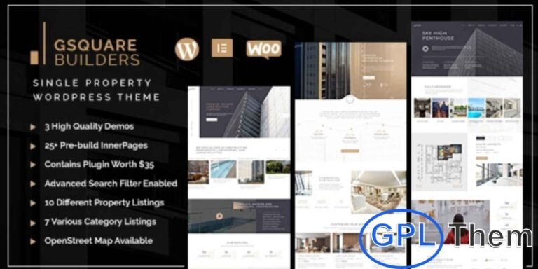 Gsquare – Real Estate WordPress Theme Gsquare is a modern and professional real estate WordPress theme built to showcase properties with style and clarity. Its clean and elegant layout makes it the perfect choice for real estate agents, brokers, and property management companies who want to create a strong online presence