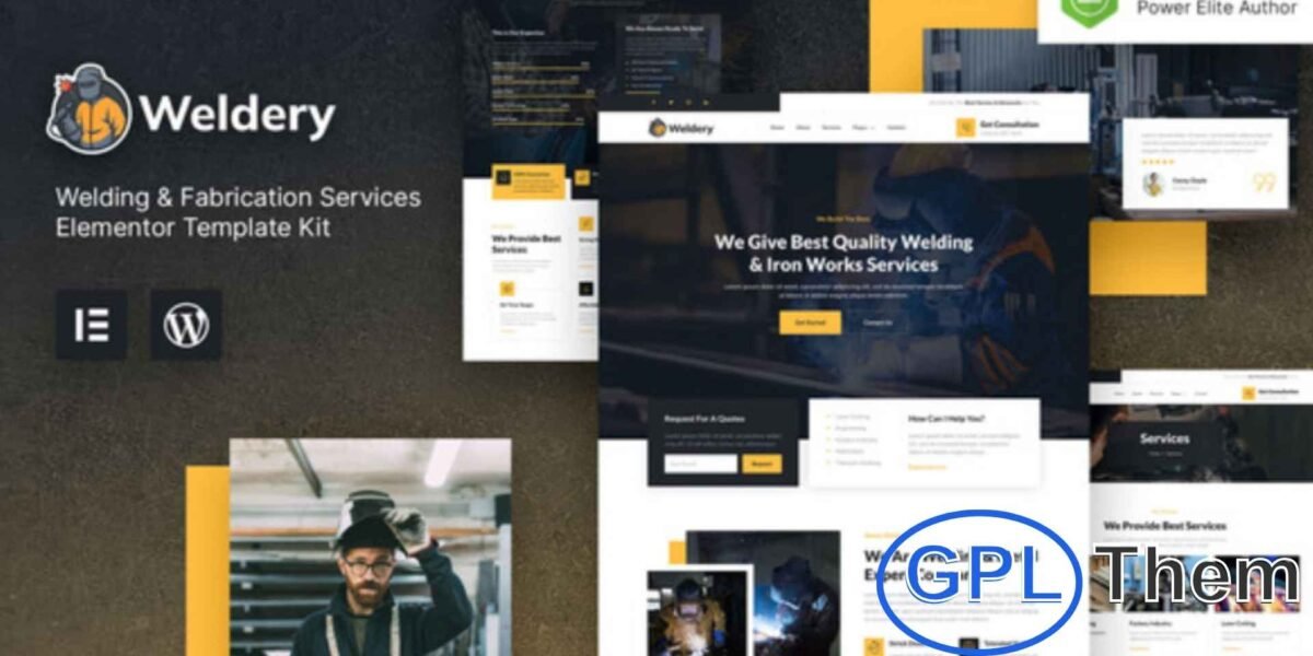 Weldery – Welding & Fabrication Services Elementor Template Kit Weldery is a modern Elementor Template Kit designed for Welding and Fabrication Services, Metal Works, Industrial Companies, Manufacturing, Mechanical, Engineering, and Machinery businesses.