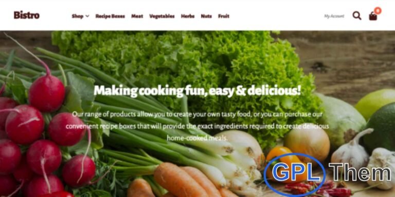 Bistro – Storefront Child WordPress Theme Bistro is a beautifully designed Storefront child theme tailored for online shops selling organic products, groceries, and consumables. With its warm and welcoming layout, this theme is perfect for natural food stores, farmer’s markets, and eco-friendly businesses.