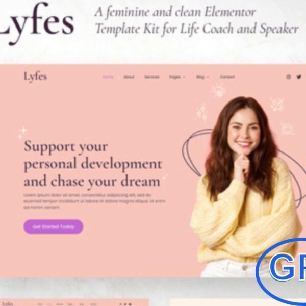 Lyfes – Feminine Life Coach & Speaker Elementor Template Kit Lyfes is a modern and feminine Elementor Template Kit designed for life coaches, motivational speakers, business coaches, career consultants, and personal development professionals.