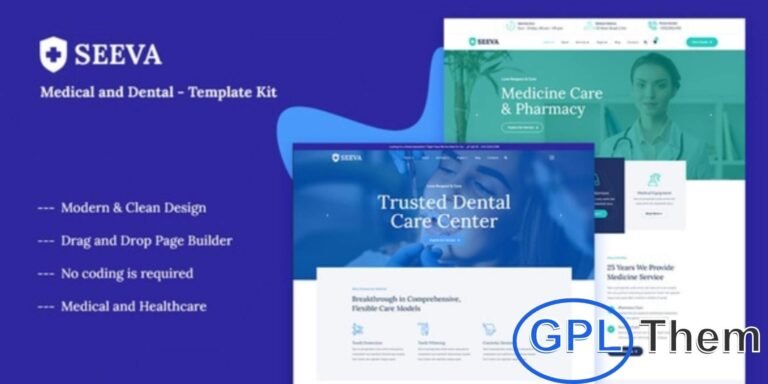 Seeva – Medical & Dental Elementor Template Kit Seeva is a professional Elementor Template Kit designed for medical clinics, dental practices, and healthcare businesses. Optimized for Elementor and fully compatible with the free Hello Elementor theme—as well as most other Elementor-ready themes—Seeva provides pre-built page layouts that are easy to customize.