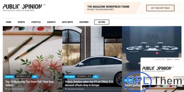 CSSIgniter – Public Opinion Ignition WordPress Theme Download the CSSIgniter Public Opinion Ignition WordPress Theme, a dynamic and professional theme designed for news portals, magazines, and editorial websites. With its clean design and structured layout, Public Opinion Ignition makes it easy to showcase categories, highlight featured stories, and organize content for maximum readability.