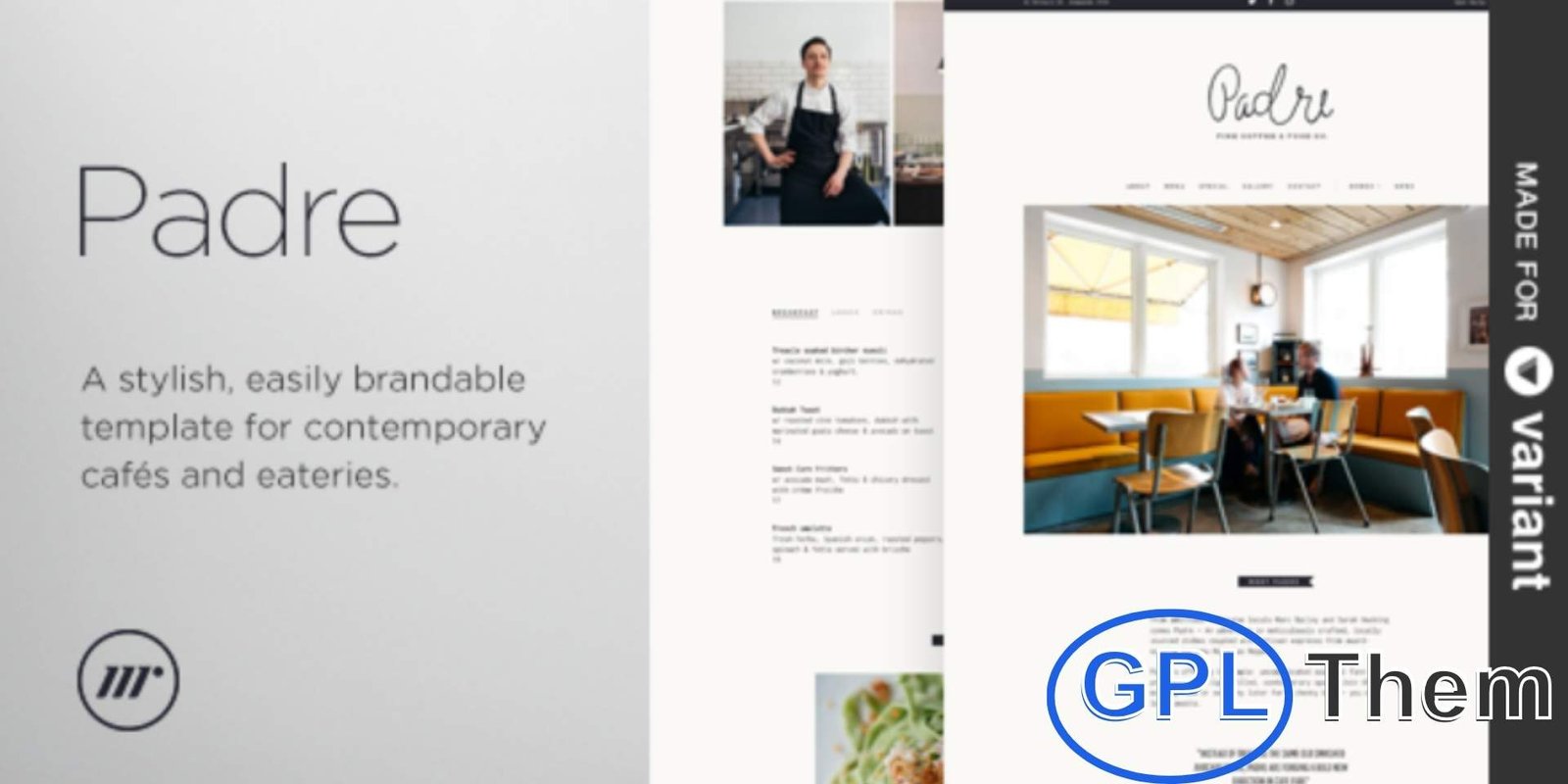 Padre – Cafe & Restaurant WordPress Theme Padre – Cafe & Restaurant WordPress Theme Padre is a modern WordPress theme crafted for cafes, restaurants, and eateries. With its clean, stylish design, Padre allows you to showcase your menu, ambiance, and services while reflecting your brand’s unique identity.