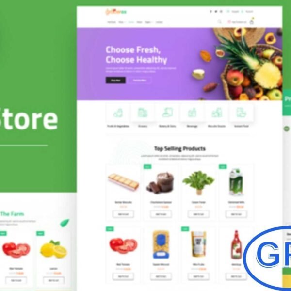 Grocerex – Grocery Store Elementor Pro Template Kit Grocerex is a modern Elementor Pro Template Kit designed for online grocery stores, delivery services, and fresh food businesses. Ideal for launching a new grocery website or updating an existing one, it features a clean and professional design that enhances user experience.