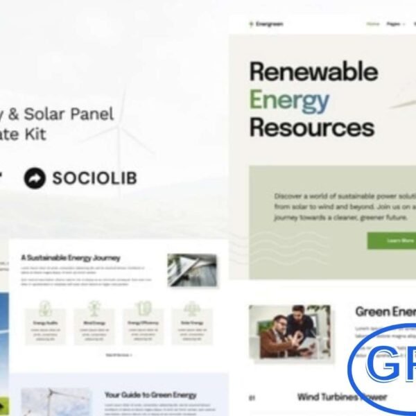 Energreen – Renewable Energy & Solar Panel Elementor Template Kit Energreen is a modern Elementor Template Kit designed for renewable energy companies, solar panel businesses, and sustainable energy services.