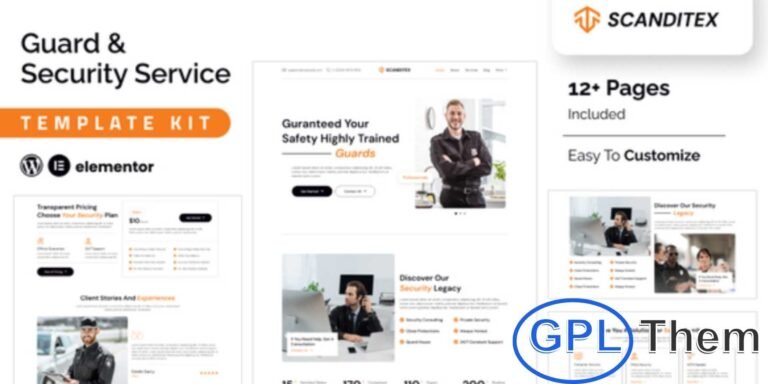 Scanditex – Security Agency & Bodyguard Elementor Template Kit Scanditex is a professional Elementor Template Kit designed for security agencies, bodyguards, private investigators, CCTV services, and protection providers.
