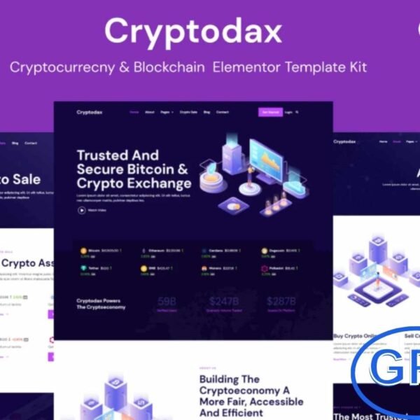 Cryptodax – Cryptocurrency & Blockchain Elementor Template Kit Cryptodax is a modern Elementor Template Kit designed for cryptocurrency projects, blockchain startups, Bitcoin, Altcoin ICO landing pages, and technology businesses. It features 10+ pre-built templates with a sleek, professional design to help you create a standout online presence.