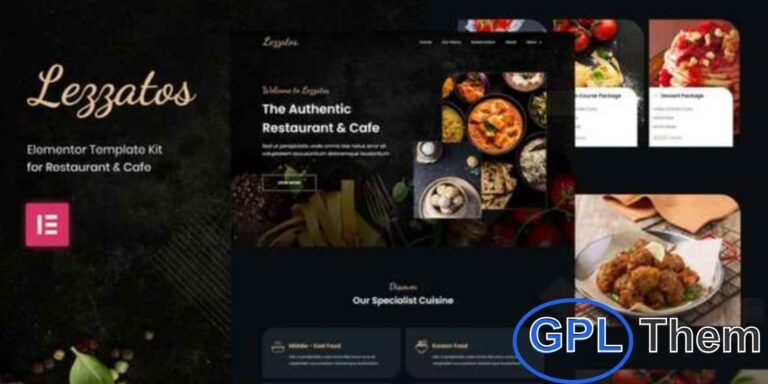 Lezzatos – Restaurant & Cafe Elementor Template Kit Lezzatos is a modern Elementor Template Kit designed for restaurants, cafes, catering services, fast food outlets, and food delivery businesses. Featuring a clean, elegant, and fully responsive design, it allows you to showcase menus, services, and promotions effectively.