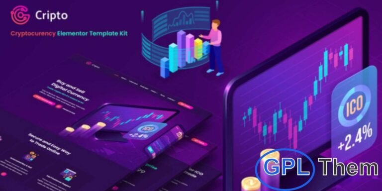 Cripto – Cryptocurrency & Bitcoin Elementor Template Kit Cripto is a modern Elementor Template Kit designed for cryptocurrency, Bitcoin, blockchain, and finance-related businesses. Built for WordPress with the Elementor Page Builder, it allows you to create professional websites quickly and easily.