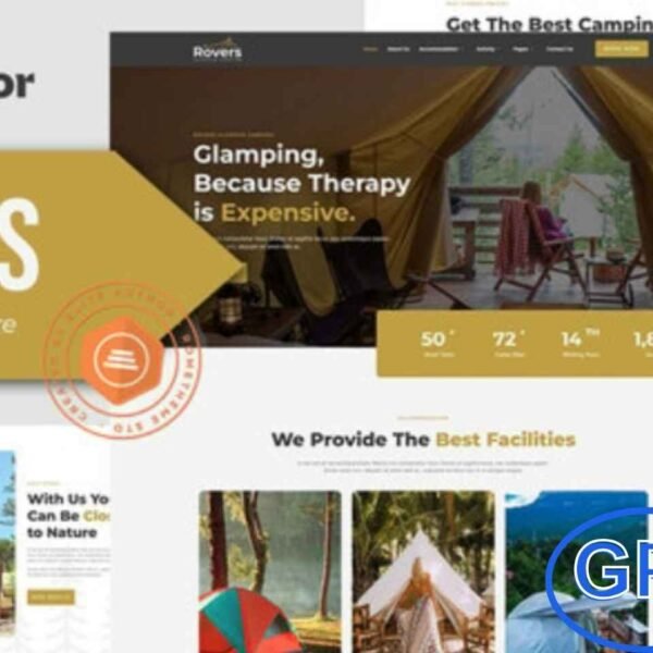Rovers – Glamour Camping & Adventure Elementor Template Kit Rovers is a versatile Elementor Template Kit designed for glamping, camping, adventure travel, and outdoor experiences. Featuring 15+ fully responsive and professionally designed templates, Rovers allows you to showcase your services, travel packages, and stunning projects with ease.