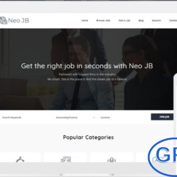 NeoJB – Modern Job Board WordPress Elementor Theme NeoJB is a modern Job Board WordPress Elementor Theme, perfect for creating a professional and fully functional job board website with ease. Designed for both employers and job seekers, NeoJB provides a seamless experience that helps businesses post vacancies and connects candidates with the right opportunities.